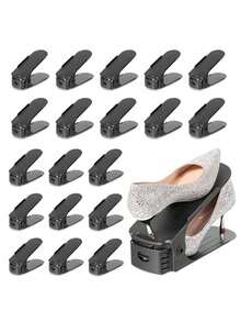 Wardrobe Shoe Slot Organizer Rack, Adjustable Shoe Rack Stacking For Wardrobe Storage And Organization, Double-Layer Space-Saving, Adjustable Height, Double-Layer Shoe Rack Storage, Suitable For Sneakers, High Heels And Flat Shoes - Multicolor - View 11