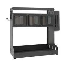 YUNRUX Estante para especias de cocina para encimera o montaje en pared, estante para especias de tres niveles - Gris - Ver 4