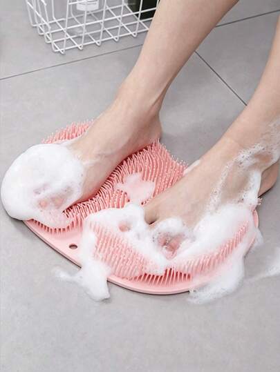 1pc Foot Scrubbing Mat, Bathroom Foot Massage Exfoliating Pad With Suction Cup Back, Suitable For Bathroom, Toilet, Shower Room, Dormitory, Back To School Season Supplies, Bathroom Decor Accessories, Cleaning Tools, Skincare Home Bathroom Essentials