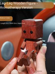 Shaking Leg Wooden Man Creative Center Console Ornament Super Cute Leg-Shaking Decoration Car Screen Accessory Premium Wooden Figure - View 2