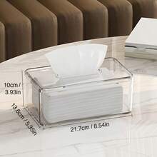 1PC Transparent Minimalist Acrylic Tissue Box - Minimalist Design, Suitable For Bathroom And Living Room Decor - Multicolor - View 8