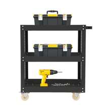 YUNRUX 3-Tier Heavy-Duty Workshop Trolley 34.23*15.35*38.88in Steel Utility Cart - Black - View 1