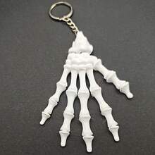 Realistic Skeleton Hand Keychain, Movable Finger Bones, Articulated Joint Skeleton Hand Keyring, Dark Gothic Style Men's Gift - Multicolor - View 9