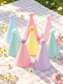12/6/1 Colorful Pink Party Hats, Birthday Party Cone Hats, Cute Cake Cone Birthday Paper Hats, Cute Crowns, Adult Party Mixed Hats, - Multiple Styles - View 5