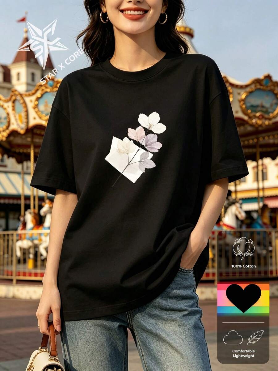 Women T-Shirts - 黑色 - 查看 1
