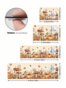 1/2件裝秋季感恩節南瓜蘑菇廚房裝飾地墊，秋季廚房地毯與墊子，防滑可機洗吸水廚房配件裝飾墊，感恩節節日禮物！ - 彩色 - 查看 5