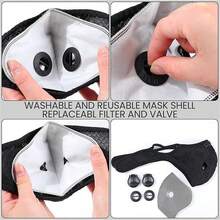 1pc Detachable Outdoor Face Mask | Dust-Proof, Reusable, Unisex, Geometric Pattern, Hook And Loop Closure, Hand Wash Only - A - View 11