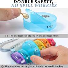 1pc Travel Pill Box, 14 Compartments Weekly Medication Organizer, First Aid Kit, Suitable For Home/Short Trips - View 3