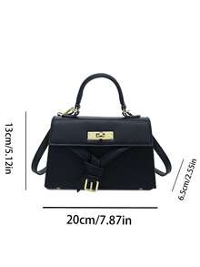 French-Style Small Square Handbag With Bow, Detachable Handle And Long Shoulder Strap, Perfect For Both Work And Everyday Wear. - Black - View 10