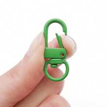 10pcs Multicolor Painted Mini D Shape Swivel Lobster Clasps Spring Snap Hooks With Rotating Ring For DIY Keychains Bag Charms Pendant Findings - Multicolor - View 4