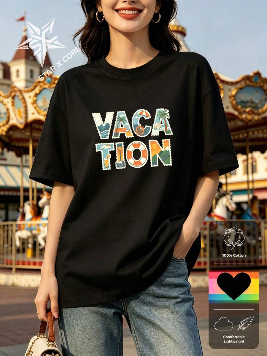 Women T-Shirts - 黑色 - 查看 1