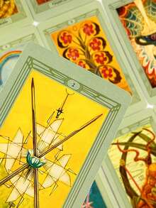1盒 Aleister Crowley Thoth 之塔羅 78張牌,神秘俄羅斯占卜練習牌組,結合占星術與元素 - 彩色 - 查看 9