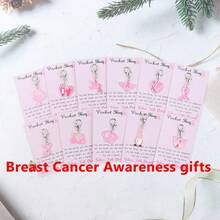 11pcs Pink Breast Cancer Awareness Keychains For Women, Hope & Strength Alloy Pendant With Inspirational Quote Cards, Thoughtful Gift For Breast Cancer Fighters, Team Support Gift, Breast Cancer Awareness Month Supplies, Pink Ribbon, Pink October - Multicolor - View 7