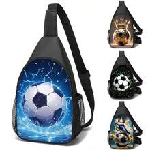 Crossbody Bag, Football Style, Front Pocket Sports Bag, Colorful Holiday Football Print - Casual Style Shoulder Bag, Polyester Material - 彩色 - 查看 1