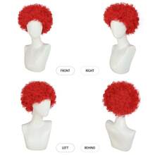 Peruca Colorida de Palhaço, Peruca Curta Encaracolada de 8 Polegadas Unissex Anos 70 80 90 Hippie Disco para Fantasia de Festa de Halloween Cosplay Decorações de Natal Cabelo Peruca de Rocker Heavy Metal para Fantasia Engraçada Louca Peruca de Pegadinha para Feriado Aniversário - Multicolorido - Visão 23