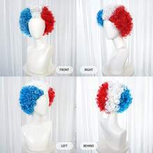 Peruca Colorida de Palhaço, Peruca Curta Encaracolada de 8 Polegadas Unissex Anos 70 80 90 Hippie Disco para Fantasia de Festa de Halloween Cosplay Decorações de Natal Cabelo Peruca de Rocker Heavy Metal para Fantasia Engraçada Louca Peruca de Pegadinha para Feriado Aniversário - Multicolorido - Visão 13