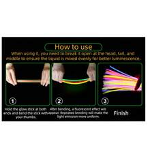 30/50/100/200pcs (Includes Connectors + Glow Sticks) Colorful Glow Bracelets, Disposable Glow Sticks For Concerts, Parties, Camping, Outdoor Events - Multicolor - View 7