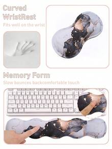 3 PCS Computer Mouse Pads For Desk With Coaster Set, Non-Slip Keyboard Wrist Rest And Mouse Pad Set, Ergonomic Design - View 7