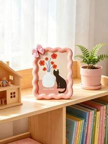 Cute Wavy Bow Photo Frame, Kawaii Colorful Photo Frame, Desktop Display Stand, Back To School Dorm Decor, Cute Gift For Girls, Women's Home Bedroom Decoration, Bow Decor Photo Frame, Desktop Photo Frame, Back To School Dorm Aesthetic Decor, Cute Gift For Girls' Bedroom Home Decor - one-size - View 9