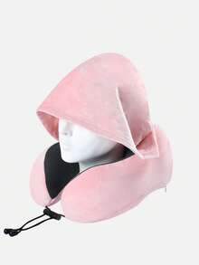 2/1pc Adjustable U-Shaped Travel Neck Pillow With Hood - Ergonomic Design, Soft Polyester Fabric, Washable, Multiple Colors Available, Suitable For Car, Airplane, Office And Outdoor Use - Comfortable Fit, Perfect For Travel And Relaxation - Multicolor - View 20