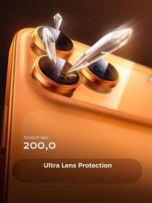 3 piezas Protector de lente de cámara compatible con iPhone 17 Pro Max/17 Pro, vidrio templado de grado aeronáutico 9H, ultra claro, anillo independiente de metal, compatible con funda de teléfono, naranja - Naranja - Ver 3