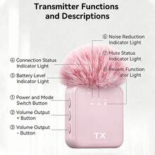 Professional Wireless Lavalier Microphone, Compatible With IPhone/Android, Plug And Play Omnidirectional Clip-On Microphone, Suitable For Live Streaming, Interview, Vlog, Song Recording, Video Podcast, Interview And Video Blog. Battery Capacity 230mAh - View 5
