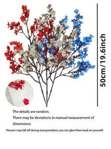 9pcs/Set Tricolor Baby's Breath Artificial Flower Bouquet,Patriotic Red White Blue Baby's Breath Floral Arrangement,Fake Flowers For Independence Day,Memorial Day, Dining Table Centerpiece,DIY Floral Decor,Home Decor, Indoor/Outdoor,Party,Wedding - Red, White and Blue - View 13