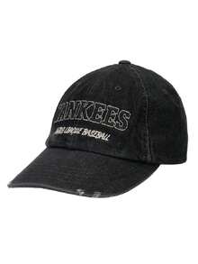 MLB Unisex Sports Cap, 2026 Summer New Vintage Embroidered Distressed Baseball Cap 3ACPV215N-50CGS - Black - View 1