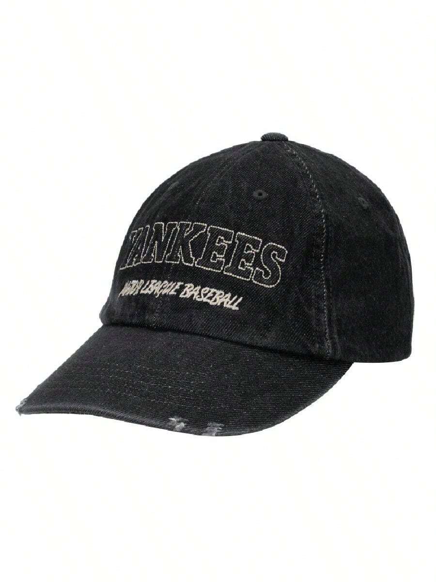 MLB Unisex Sports Cap, 2026 Summer New Vintage Embroidered Distressed Baseball Cap 3ACPV215N-50CGS - Black - View 1