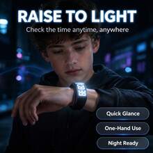 1pc Fashionable Daily Versatile Unisex Teenager Multifunctional Bracelet Black Silicone Strap White LED Electronic Screen Pedometer Distance Display Alarm Clock Calorie Timer Sleep Monitoring Vibration Reminder, Suitable For Running Daily Life School Gift Holiday And Other Scenarios - Black - View 7