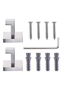 YUET 2 Pezzi Gancio per Asciugamani Gancio da Parete per Bagno Gancio da Parete in Acciaio Inox 304, Argento | Gancio per Asciugamano, Accappatoio, Gancio per Vestiti Accappatoio Cucina Bagno Portasciugamani, Montaggio a Parete con Vite - Argento - Visualizzare 5