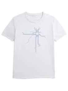 Christmas Short Sleeve Panorama Shirt - CPU Heart - XL White - % Original - Funny Computer Gifts - Hot Item - 白色 - 查看 1