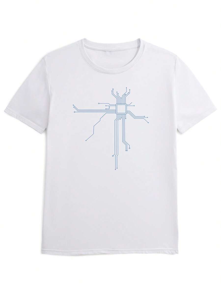 Christmas Short Sleeve Panorama Shirt - CPU Heart - XL White - % Original - Funny Computer Gifts - Hot Item - 白色 - 查看 1