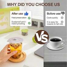 Tapa de silicona para taza - Tapa universal a prueba de polvo, apta para tazas, tazas de té, tazas de vidrio - Estilo nórdico en gris, amarillo, negro, blanco y talla grande - Apta para oficina, hogar, escuela, uso en cocina - Regalo perfecto para familia, colegas, amigos - Opción ideal para uso diario - Multicolor - Ver 8