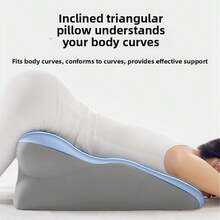 1pc Wedge Pillow, Multi-Functional Ergonomic Lumbar Back Leg Support Pillow, Equipped With Adjustable Detachable Headrest, With Multiple Massage Contact Points; Slanted Triangle Design Fits Body Shape, Suitable For Bed Prone Resting, Reading, Relieving Cervical Spine, Elevating Legs To Improve Varicose Veins, Home Use - 1PC - View 8