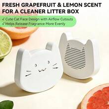 6-Pack Litter Box Deodorizer, Compatible With Fumoi Automatic Litter Box, Reusable Deodorizer Kit With 6 Refill Packs, Grapefruit Lemon Scent, Face Airflow Design, Odor Eliminator - 10Pcs - View 3