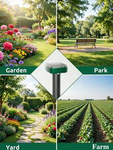 Set Solar Ultrasonic Waterproof Animal Repeller, Ultrasonic Rodent Repellent, 300mAh, Effectively Repels Birds, Snakes, Rats, Dogs And Other Animals, Ground Mountable, Suitable For Outdoor Yards, Gardens, Orchards And Other Locations, 1/2/4/6-Piece - A - View 5