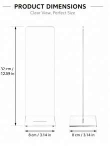 1pc Detachable Transparent Acrylic Memo Board Stand, Minimalist Vertical Desktop Message Display Rack, Sturdy Base Sticky Note & To-Do List Organizer, Suitable For Office, Home, Study, Back To School Decor - Multicolor - View 7