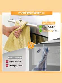Kitchen Towel Rack, Heat-Resistant Steel - Provides Strong Grip For Thick Towels And Linen In Microwave, Oven And Dishwasher | Practical Kitchen Storage Box, Ideal Gift - Multicolor - View 6