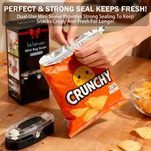 Mini Portable USB Rechargeable Heat Sealer 2-In-1 Sealing & Cutting Machine, Snack Preservation Kitchen Storage Christmas Gift Recommendation, 300mAh - Multicolor - View 5