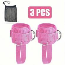 3pcs Adjustable Ankle Straps, Fitness Leg Cuffs Muscle Trainer, Hip And Leg Training Resistance Band Hook Accessories - Multicolor - View 9