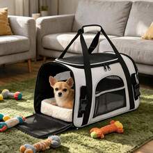 Large Capacity Breathable Cat & Dog Backpack, Outdoor Pet Portable Backpack, Handheld Foldable One Shoulder Dog/Cat Carrier, Suitable For Small Dogs, Cats, Rabbits, Puppies - Grey - View 1