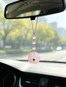 1pc Evil Eye Car Rearview Mirror Hanging Decoration, Car Interior Decor Accessory - A - View 4