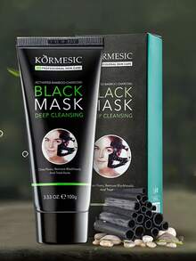 Máscara Facial de Carvão Ativado 60g, Máscara Envolvente com Carvão Ativado e Extrato de Aloe Vera, Hidratante e Limpeza de Poros, Remoção de Cravos, Tratamento de Acne, Limpeza Profunda, Máscara de Lama de Cuidados com a Pele Unissex, Purificação de Poros e Esfoliação Suave, Suavização da Pele, Cuidados com a Pele Coreana, Estilo Y2K, Adequado para o Verão 2/1 Peça - Multicolorido - Visão 4