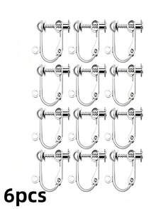 6/10/20pcs Klip Telinga Spiral Stainless Steel Aksesoris Anting dengan Bantalan Telinga Berputar, Cocok untuk Wanita Tanpa Tindik Telinga, Pembuatan Anting DIY - Klip telinga - View 11