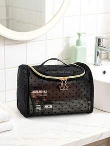 1/2pcs Portable Mesh Makeup Bag For Women, Large Capacity Mesh Toiletry Bag With Hanging Hook, Travel Wash Bag, Hanging Cosmetic Organizer, Toiletries Storage Bag, Essential Organizer For Business Trip And Travel - Multicolor - View 9