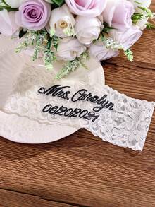 Brand New Custom Design Colorful Lace Garter Set, Personalized/Signable, Sexy Bridal Wedding Accessory, Suitable For Valentine's Day - Multicolor - View 8