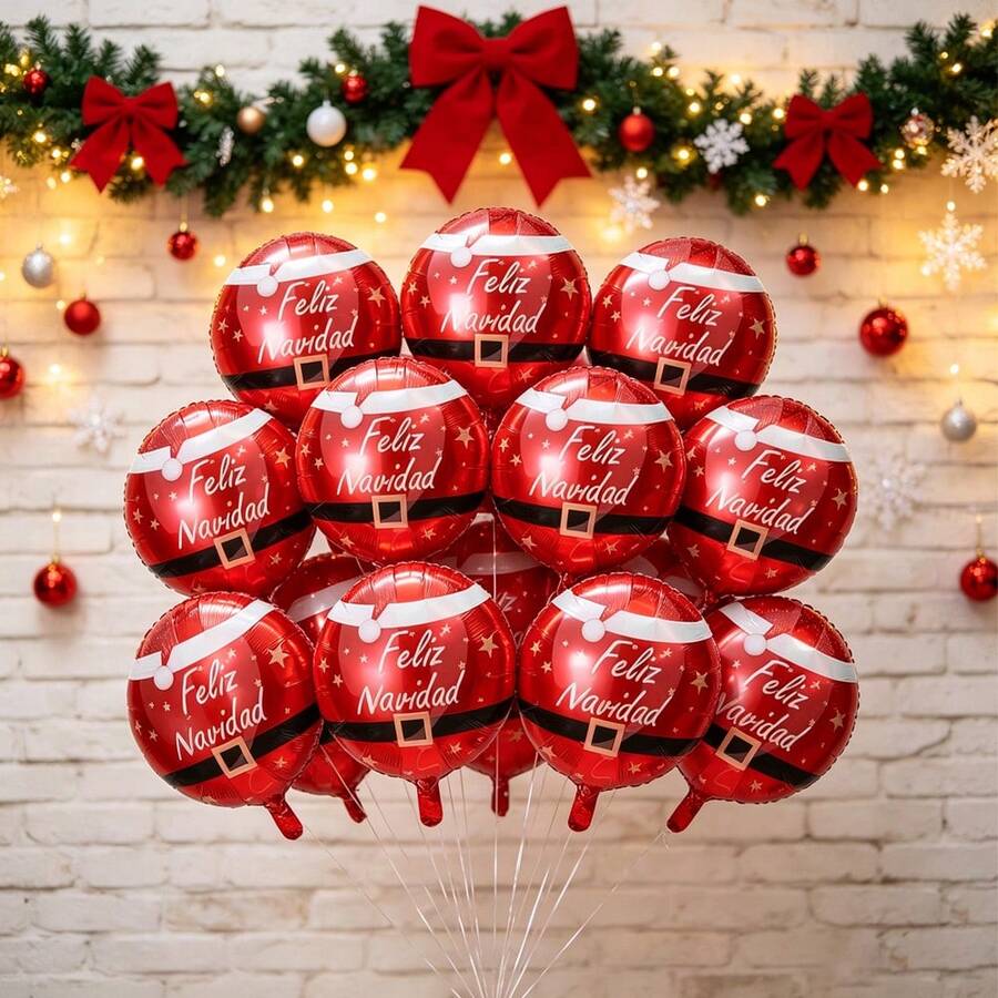 Balon Suasana Liburan - Dekorasi Pesta Foil Merah dan Emas, Cocok untuk Natal, Ulang Tahun, Pernikahan, Hari Jadi, Hari Thanksgiving, Tahun Baru - beraneka warna - View 1