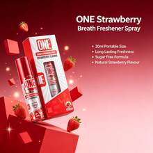 ONE Breath Freshener Spray Green Tea/Mint/Strawberry 20-25ml Sugar Free Long Lasting Portable - Strawberry - View 3