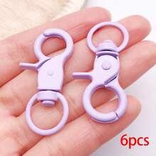 6pcs Multicolor Matte Painted Swivel Lobster Clasps Candy Color Spring Snap Hooks Ring For DIY Keychain Bag Pendant Jewelry Making Supplies - Multicolor - View 16